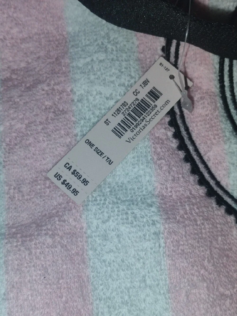 5/$20 NWT Victoria's Secret Pink And White Striped Terry Cloth Tote